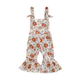 Flower Power - Baby Girl Jumpsuits Flare Bell Bottoms , White Multi.